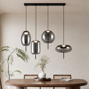 Đèn thả nhà bếp-bàn ăn thủy tinh màu Khói TDC-64