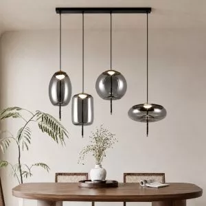 Đèn thả nhà bếp-bàn ăn thủy tinh màu Khói TDC-64