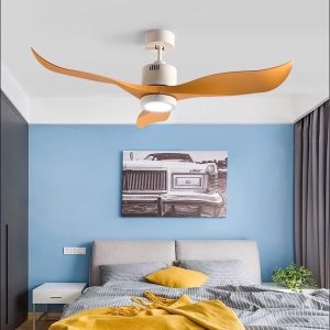 Quạt trần đèn, cánh nhựa nâu, thiết kế hiện đại QT-102N
