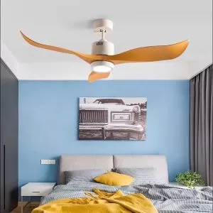 Quạt trần đèn, cánh nhựa nâu, thiết kế hiện đại QT-102N