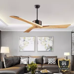 Quạt trần 3 cánh gỗ, thiết kế hiện đại QT-140