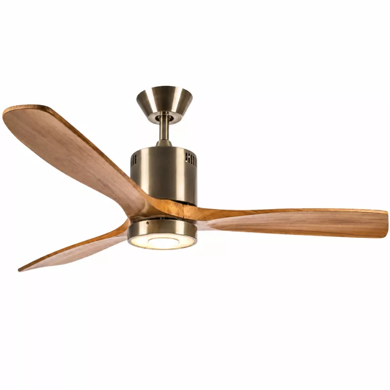 Quạt trần đèn cánh gỗ nâu hiện đại QT-101 - Hình ảnh 2