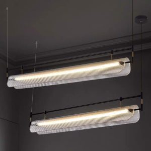 Đèn thả hiện đại – thiết kế LED thanh ngang phối Mika cao cấp TDC-890