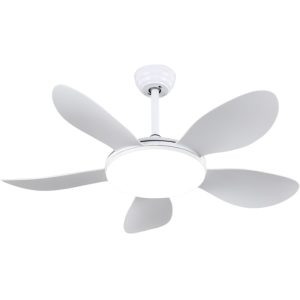 Quạt Trần Đèn, Cánh Nhựa Trắng, Thiết Kế Đơn Giản Hiện Đại QT-196