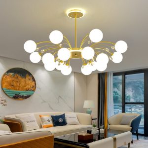 Đèn thả hiện đại – thiết kế kiểu tròn, chao thủy tinh đục nghệ thuật DT-28
