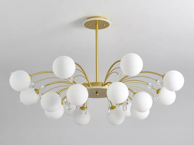 Đèn thả hiện đại thiết kế kiểu tròn chao thủy tinh đục nghệ thuật DT-28