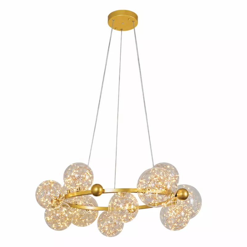 Đèn thả hiện đại - thiết kế kiểu tròn, chao thủy tinh nghệ thuật DT-27 - Hình ảnh 2