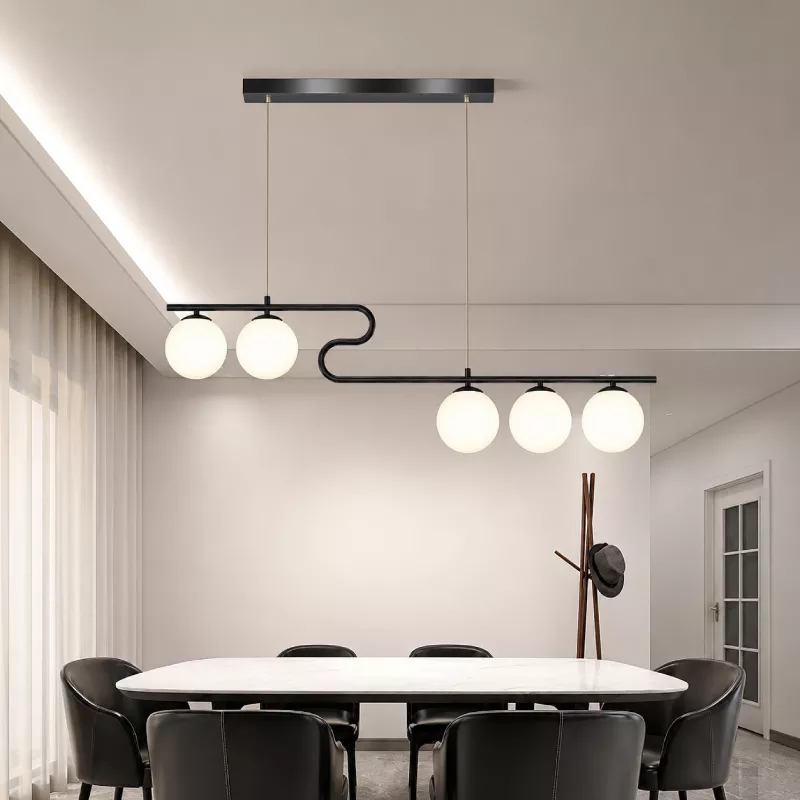 Đèn thả hiện đại - thiết kế thả ngang, quả cầu thủy tinh đục DT-24 - Hình ảnh 3