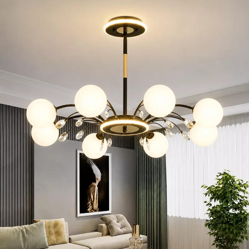 Đèn that hiện đại - thiết kế kiểu tròn, chao thủy tinh đục nghệ thuật DT-26 - Hình ảnh 6