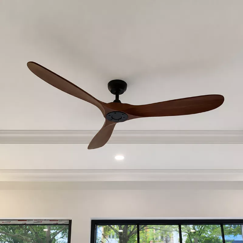 Quạt trần 3 cánh gỗ cao cấp, thiết kế Retro QT-184 - Hình ảnh 3