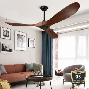 Quạt trần 3 cánh gỗ cao cấp, thiết kế Retro QT-184