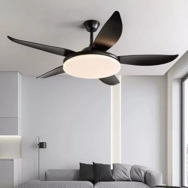 Quạt Trần Đèn, Cánh Nhựa Đen, Thiết Kế Đơn Giản Hiện Đại Qt-198 - Hình Ảnh 2