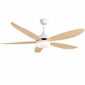 Quạt trần đèn cánh nhựa giả gỗ hiện đại QT-202
