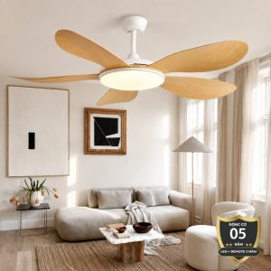 Quạt Trần Đèn, Cánh Nhựa Giả Gỗ, Thiết Kế Hiện Đại QT-197