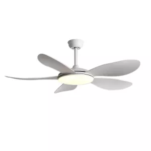 Quạt trần đèn, cánh nhựa trắng, thiết kế đơn giản hiện đại QT-196