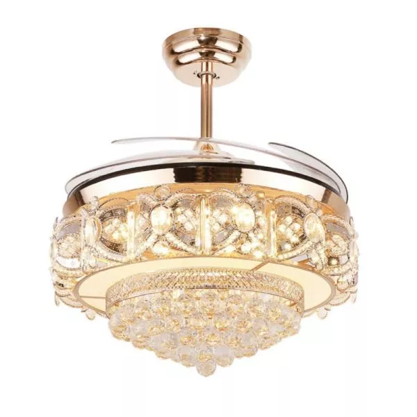 Quạt Trần Đèn, Cánh Xếp, Phối Khung Phale Cao Cấp Qt-177 - Hình Ảnh 2
