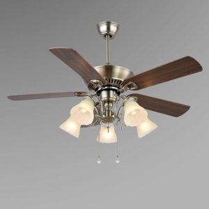 Quạt trần đèn, 5 cánh gỗ, thiết kế cổ điển QT-156