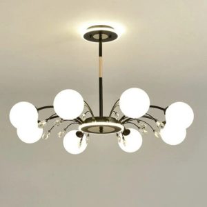 Đèn chùm hiện đại – thiết kế kiểu tròn, chao thủy tinh đục nghệ thuật DC-428
