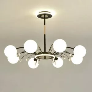 Đèn chùm hiện đại – thiết kế kiểu tròn, chao thủy tinh đục nghệ thuật DC-428