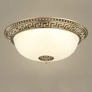 Đèn ốp trần cổ điển, mặt thủy tinh nghệ thuật OCD-040