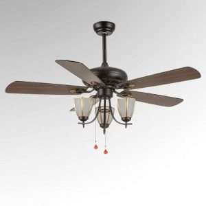 Quạt trần đèn, 5 cánh gỗ, thiết kế cổ điển QT-158
