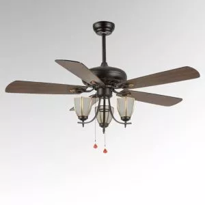Quạt trần đèn, 5 cánh gỗ, thiết kế cổ điển QT-158