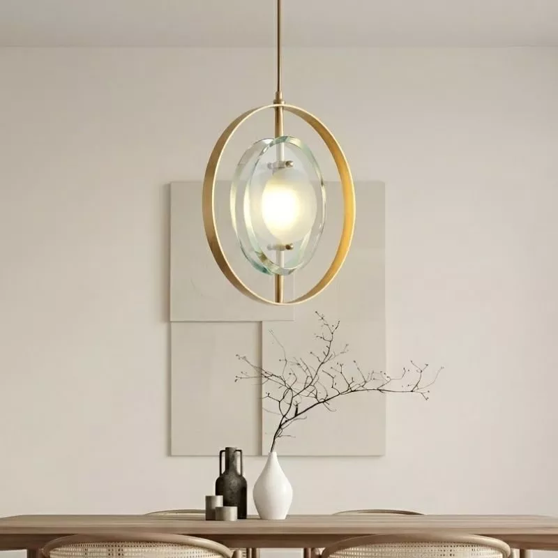 Đèn thả LED Nghệ Thuật Đá Trong Suốt Màu Xanh TDC-2103