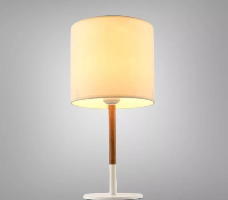 Đèn Bàn Chụp Vải, Thân Kim Loại Phối Gỗ, Giá Rẻ Db-676
