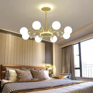 Đèn chùm hiện đại – thiết kế kiểu tròn, chao thủy tinh đục nghệ thuật DC-441