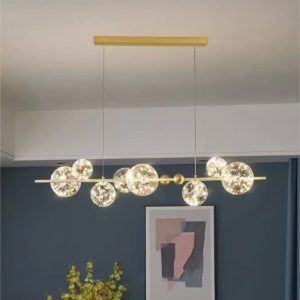 Đèn chùm hiện đại – thiết kế thả ngang, chao thủy tinh DC-427