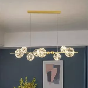 Đèn chùm hiện đại – thiết kế thả ngang, chao thủy tinh DC-427