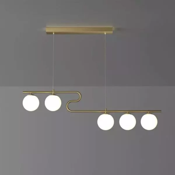Đèn Chùm Hiện Đại - Thiết Kế Thả Ngang, Quả Cầu Thủy Tinh Đục Dc-425