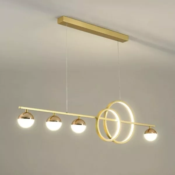 Đèn Chùm Hiện Đại - Thiết Kế Thả Ngang, Vòng Led Hiện Đại Phối Quả Cầu Dc-423