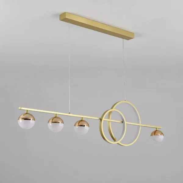 Đèn Chùm Hiện Đại - Thiết Kế Thả Ngang, Vòng Led Hiện Đại Phối Quả Cầu Dc-423 - Hình Ảnh 2