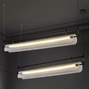 Đèn thả hiện đại – thiết kế LED thanh ngang phối Mika cao cấp TDC-890