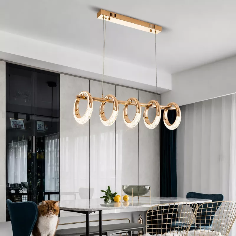 Đèn thả LED nghệ thuật 5 bóng hình vòng tròn hoa DT-01 - Hình ảnh 4
