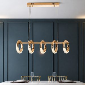 Đèn thả LED nghệ thuật 5 bóng hình vòng tròn hoa DT-01