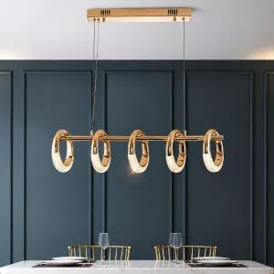 Đèn thả LED nghệ thuật 5 bóng hình vòng tròn hoa DT-01