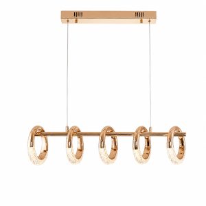 Đèn thả LED nghệ thuật 5 bóng hình vòng tròn hoa DT-01