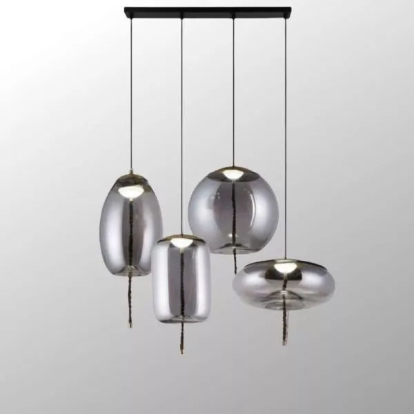 Đèn Thả Nhà Bếp-Bàn Ăn Giá Rẻ, Thả Led Chụp Thủy Tinh Màu Khói Sba-64
