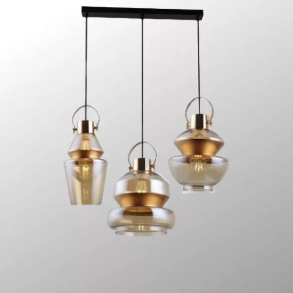 Đèn Thả Nhà Bếp-Bàn Ăn Giá Rẻ, Thả Chụp Lồng Đèn Thủy Tinh Nghệ Thuật Màu Trà Sba-59