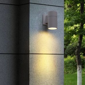 Đèn tường Led hiện đại ngoài trời kiểu trụ màu xám, hắt 1 đầu VNT-369X