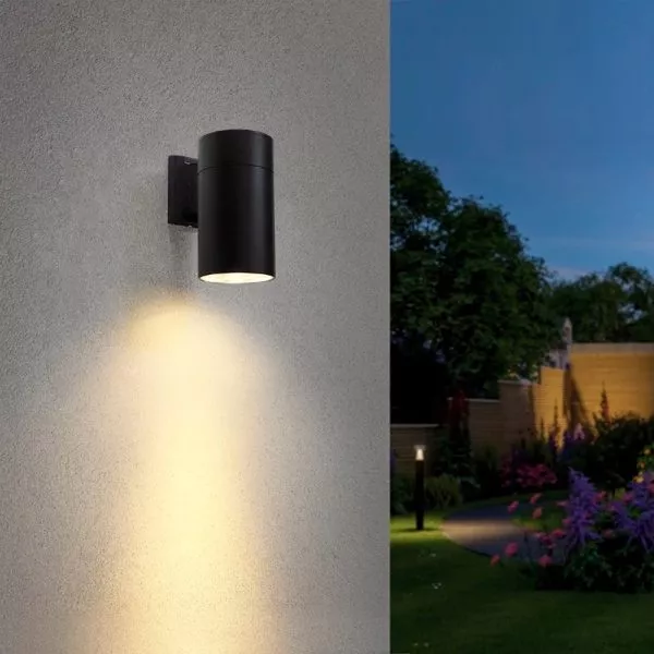 Đèn Tường Led Hiện Đại Ngoài Trời Kiểu Trụ Màu Đen, Hắt 1 Đầu Vnt-369Đ