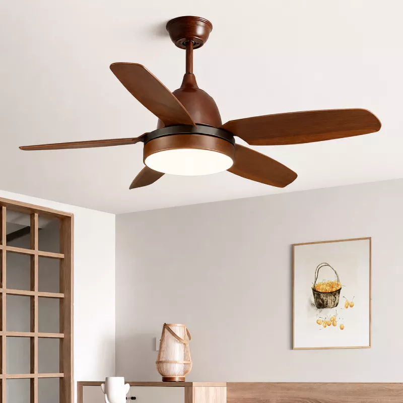 Quạt trần đèn, 5 cánh nhựa, thiết kế hiện đại QT-161