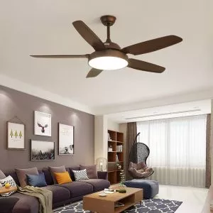 Quạt trần đèn, 5 cánh nhựa, thiết kế hiện đại QT-161