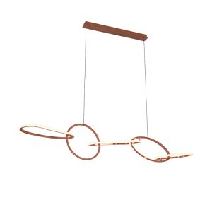 Đèn thả hiện đại thiết kế 5 vòng đan xen inox si hồng cao cấp DC-678