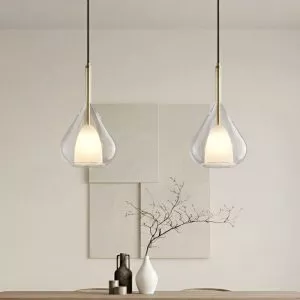 Đèn thả Decor – Thiết kế hiện đại hình nón phối thủy tinh hai lớp TDC-2267