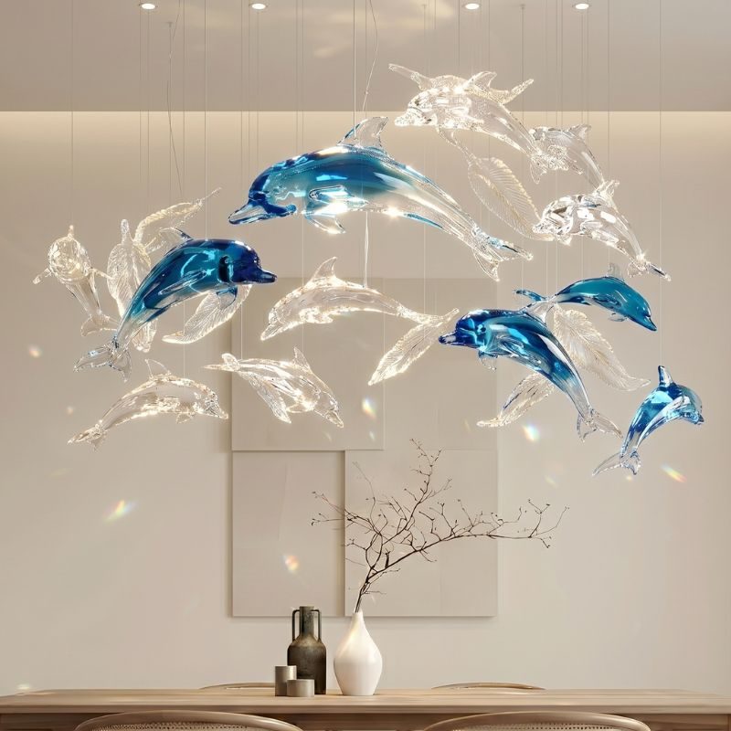 Đèn thả Decor - Thiết kế hiện đại thủy tinh hình cá heo TDC-2278