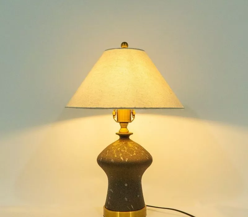 Đèn Bàn Thân Gốm, Chao Vải Cao Cấp Db-711