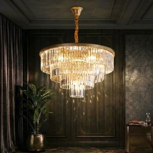 Đèn chùm phale, thiết kế dạng tròn, thẻ phale trắng DC-1030